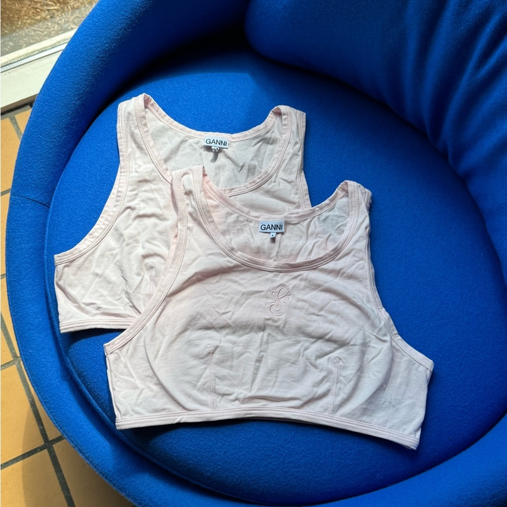 Ganni Cotton-Blend Bralettes